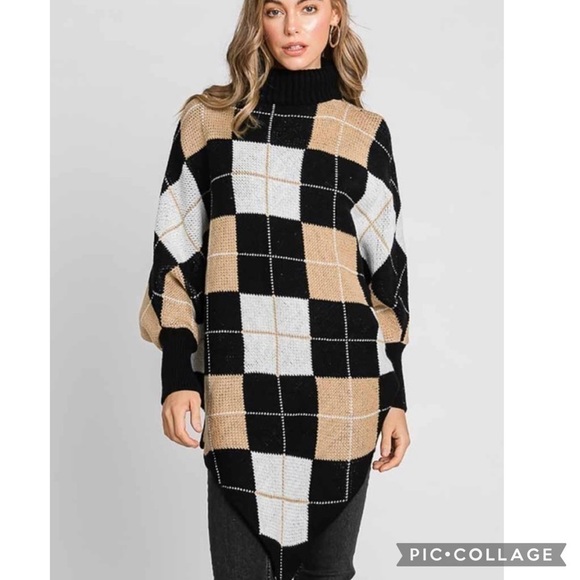 So Cute!! Plaid Long Sweater - Picture 1 of 6